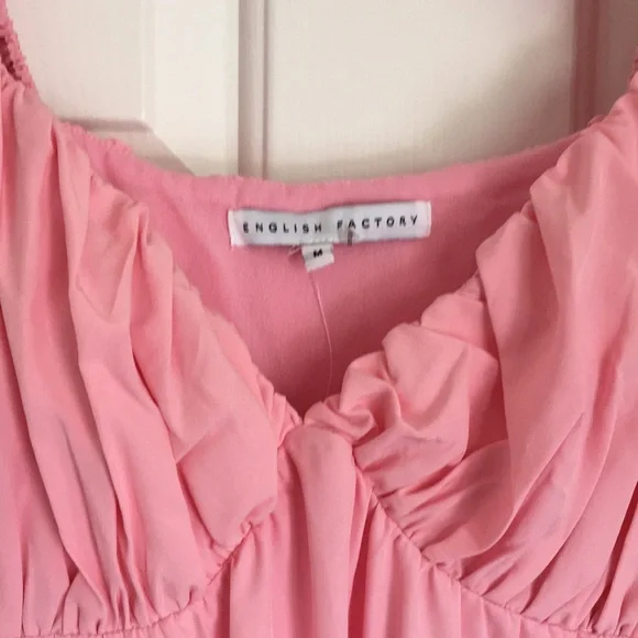 NWT English Factory pink ruffle tiered maxi dress M Vici Caprice dress - Picture 4 of 13
